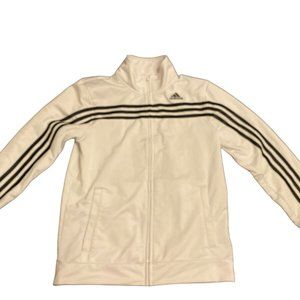 Adidas Jacket Youth L 14/16 White Black 3 Stripe
